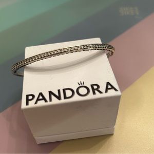 Retired Pandora Purple Bangle with stones